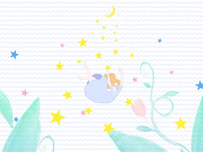 The Fall abstract art background brush design dream emotion flower girl illustartor illustration leaf pattern plant sea sketch wallpaper water watercolor wave