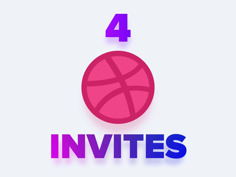 4 Dribbble Invites! after effects confetti dribbble dribbble ball dribbble invites invite logo motion