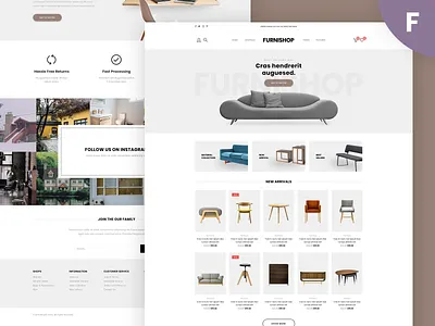 Furnishop - E-commerce Template app design e commerce ecommerce furniture furniture store shopify ui