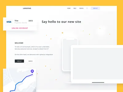 Landing Page Builder Kit color credit card design elements full page header landing layout mockup sketch theme ui kit website