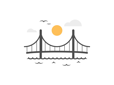 Golden Gate Bridge america brdige colour design dribbble flat golden gate bridge icon illustration illustrator san francisco shot stroke travel usa vector