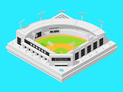 Isometric Baseball Field 3d cinema4d illustration isometric render