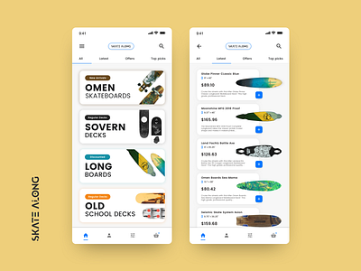Skateboard Ecommerce App app app concept concept design ecommerce modern skateboard ui