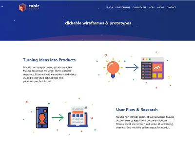 Cubic Agency Website Sections agency design sketch ui user interface web
