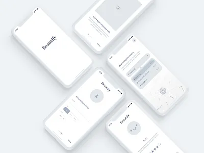 Hairdresser app – Wireframes app concept grey interface ios iphone mobile app sketch app ui ux wireframes