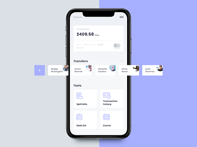 D'Neros. Homescreen app app concept clean design experience finance interface mobile ui user ux web