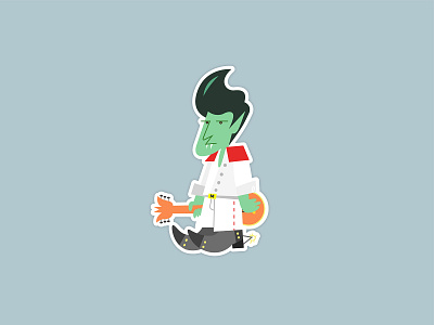 Melkweg Halloween sticker character contest dribbble elvis halloween illustration sticker sticker mule vamp vampire vector zombie zombie vampire elvis