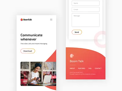 Messaging App Landing app chat landing messenger qatar voip