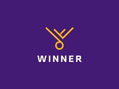 Winner Logo Project award award winning branding clever logo creative design gold golden ticket icon identity logo logo design logo designer logo icon medal smart logo smart logos w w logo winner