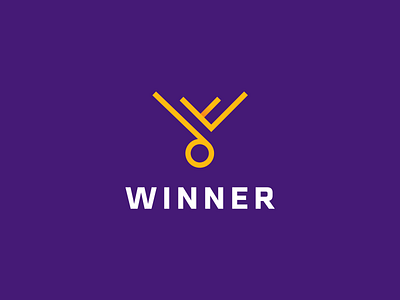 Winner Logo Project award award winning branding clever logo creative design gold golden ticket icon identity logo logo design logo designer logo icon medal smart logo smart logos w w logo winner