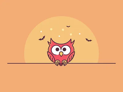 Funny Owl Halloween autumn character cute funny halloween icons monsters owl