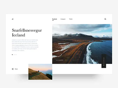 Snæfellsnesvegur clean gallery iceland layout minimal photgraphy ui uidesign ux web website