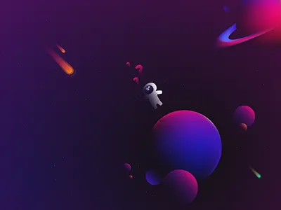 Lost in Space 3d astronaut blue brand branding clean cosmonaut design graphics illustration planet plastic question ring space symbol universe vector void