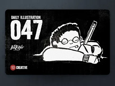 Daily Illustration 47 - Inktober Guarded artdaily artwork brushpen creative dailychallenge digitalpainting guarded habit handdrawn happy illustration illustrator ink inktober inktober2018 process