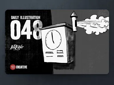 Daily Illustration 48 - Inktober Clock artdaily artwork brushpen clock creative dailychallenge digitalpainting habit handdrawn happy illustration illustrator ink inktober inktober2018 process