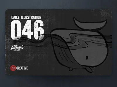Daily Illustration 46 - Inktober Whale artdaily artwork brushpen creative dailychallenge digitalpainting habit handdrawn happy illustration illustrator ink inktober inktober2018 process whale