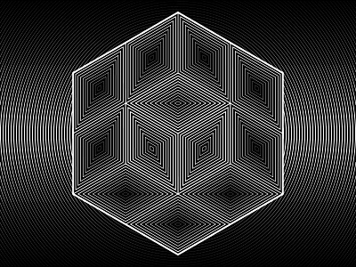 Cubed 11 - Oct.15.2018 art black and white blend blend tool design illustrator lines opart shapes stripes vector