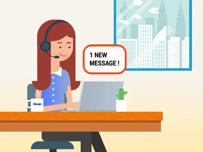 iMoney Operator Girl call centre fintech flat design girl girl boss girl power illustration imoney operator