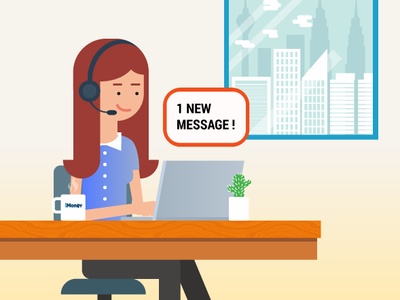 iMoney Operator Girl call centre fintech flat design girl girl boss girl power illustration imoney operator
