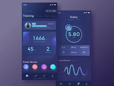 An app about exercise app color exercise information record sports ui