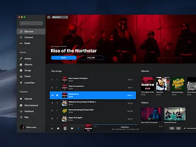 iTunes x Apple Music - UI Inspiration app dark design interface mac os mojave music app product ui ux visual