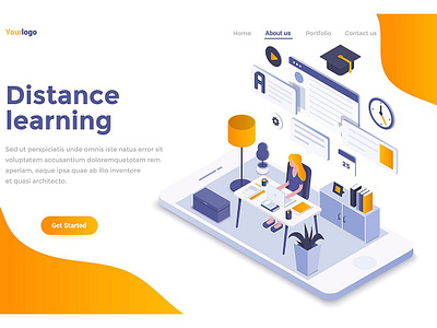 Modern flat design isometric graphic app application banner business concept creative design development flat flat design graphic graphic assets illustration isometric landing landing page modern process technology website