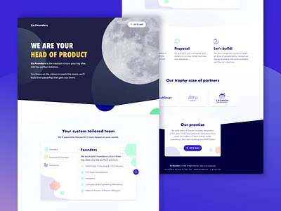 Cofounders founders landing page moon