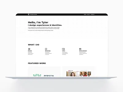 Coderre Design Homepage black black and white hero homepage minimal portfolio ui ux ux ui website white