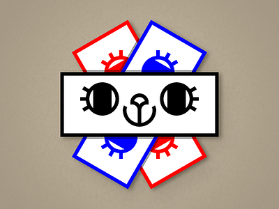Sticker ^^ black blue cute face japanese kawaii red red and black red and blue sticker trendlist