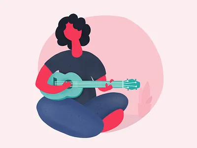 Day 09 - abstract illustration of a string player abstract character graphic guitar illustration music