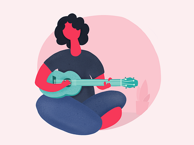 Day 09 - abstract illustration of a string player abstract character graphic guitar illustration music