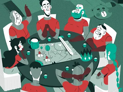 Sharing a Vision Through Collaborative Governance 2d characterdesign flat graal illustration knight map meeting roundtable vector