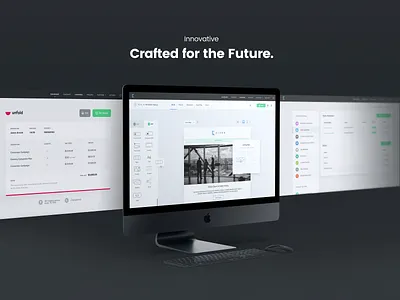 Kizen Future app builder content design drag drag and drop drop icons interface invoices kizen mockups prodcut screens settings ui uidesign ux webapp website