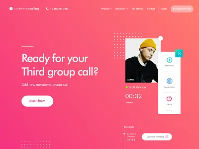 CC Hero Exploration : Rebound call chat clean social ui uidesign uiux user userinterfacedesign