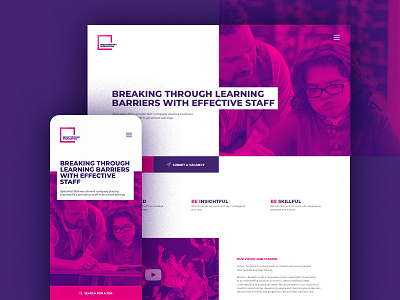 Breakthrough landing page branding graphic design intersection landing page overlapping prurple recruitment uidesign ux design web design