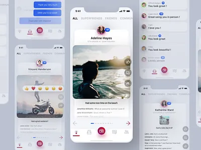 Social App Feed comments feed ios mobile picture profile