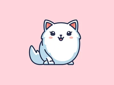 Female Cat adorable pretty app application beautiful girl character mascot cute fun funny female cat fur furry illustrative illustration kitten animal logo identity pink feminine smile happy