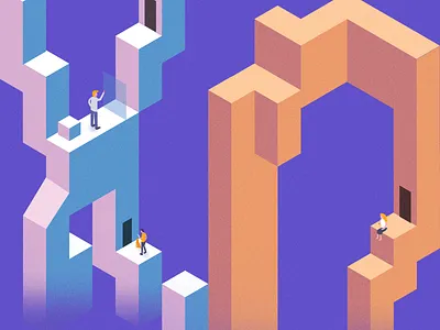 Isometric Illustration #1 3d art color cube design flat illustration isometric texture