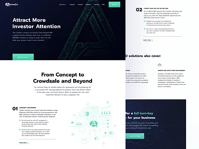 Website for the most leading ICO advisors blockchain ico landing page oneunite pomo ui ux web design website