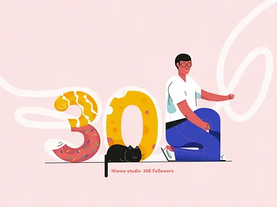Hiwow studio 30K+ Followers 30k design hiwow illustration invites