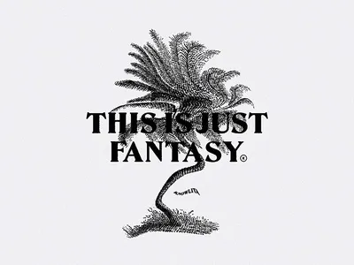 THIS IS JUST FANTASY branding california event palm springs palm tree type warp wavy