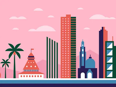 Go Insurance (San Diego) beach branding california city design geometric illustration landscape logo modern typography