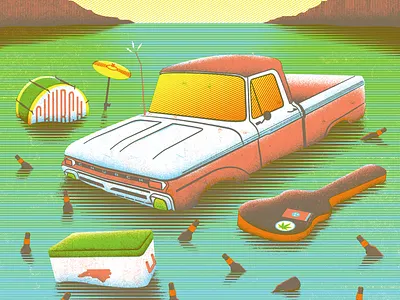 Eric Church SLC beer church cooler country music eric church f100 gig poster illustration salt lake truck yeehaw yeet