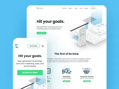 Kizen Home app clients contacts crm data design desktop icons illustrations kizen marketing mobile platform sales services ui ux website