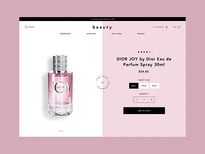 Beauty Shop - Product Details Page cart clean design e commerce eshop fashion fragrance haircare minimal pdp perfume product product details redesign shopify skincare typography ui ux web
