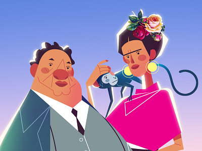 Frida & Diego 2d animation character design concept concept art diego frida illustration mexico photoshop