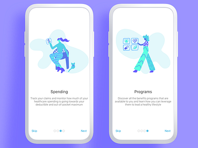 Healthcare Onboarding Illustrations adobe draw bills cat colors design doctor health healthcare healthcare app illustration messaging messaging app onboarding sketch vector woman