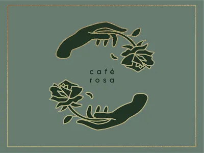 𝕔𝕒𝕗𝕖 𝕣𝕠𝕤𝕒 branding cafe café circle logo circular coffee coffee shop delicate flower flower logo flower petal flowers foil girly gold logo rosa rose spanish vintage