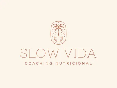 Slow Vida artwork badge bowl branding design drawing food graphic design hand drawn illustration line logo palm tree pattern