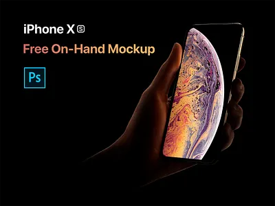 iPhone XS On Hand Mockup freebie iphone iphone xs iphone xs mockup mockup on hand psd
